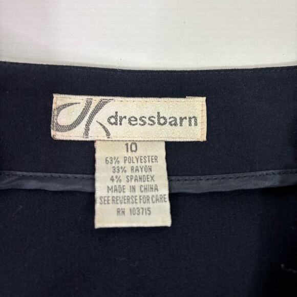 Dressbarn Black Knee-Length A-Line Pleated Hem with Bow Skirt Size 10 KK0706 - Picture 6 of 8